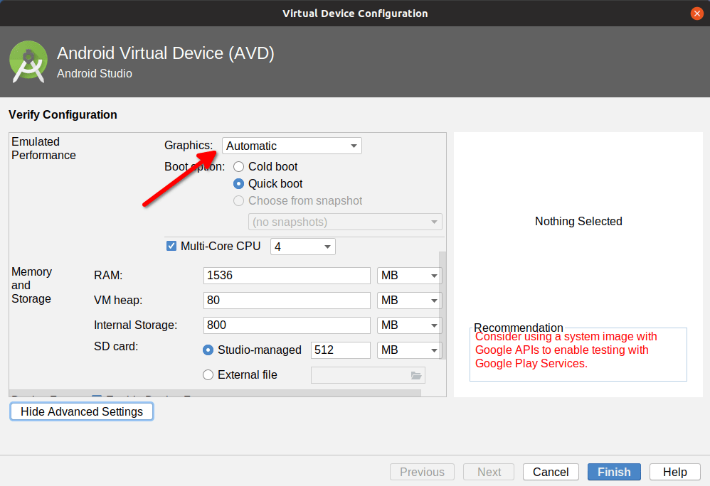 Configure hardware acceleration for the Android Emulator, Android Studio