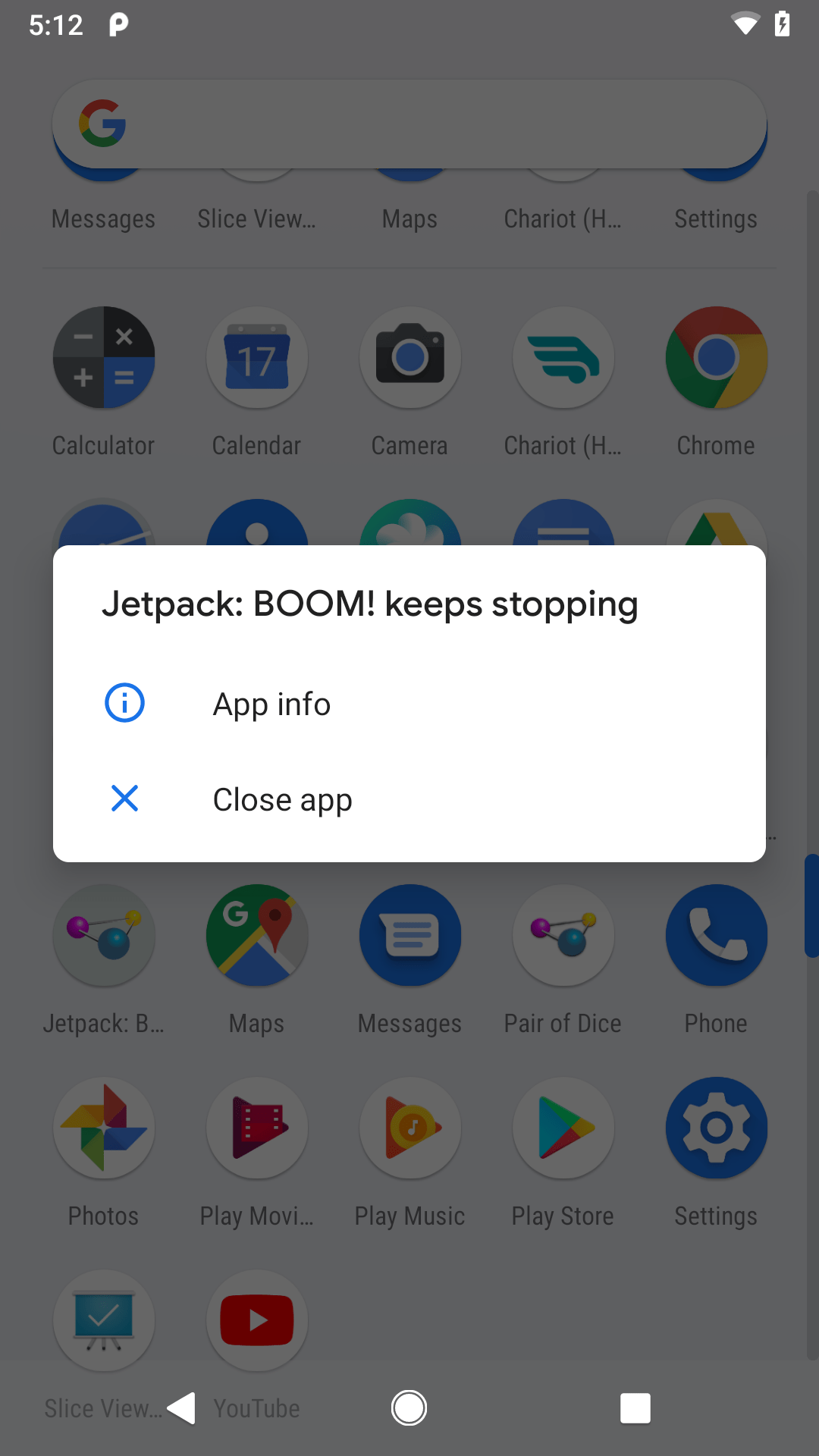 Android 9.0 Dialog After Repeated Crashes
