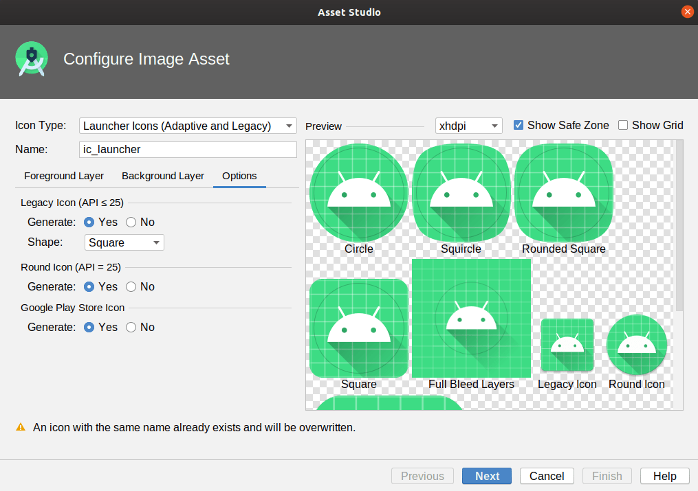 Creating an App Icon with the Asset Studio