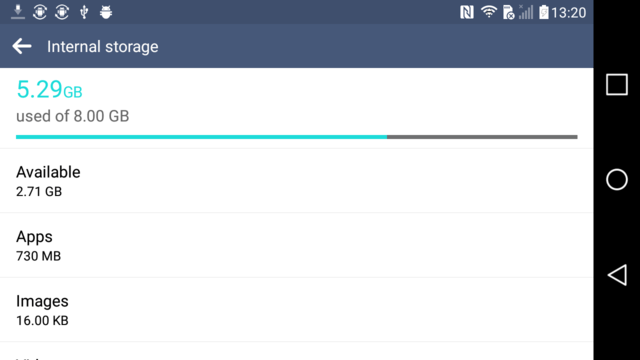 Internal Storage in Android Settings, Android 6.0